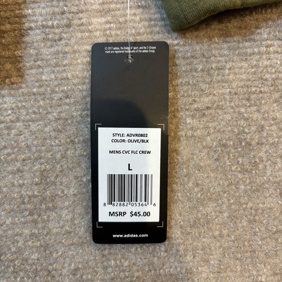 Adidas Golf CVC Fleece Crewneck Men's Size Large Army Green NWT - Picture 4 of 8